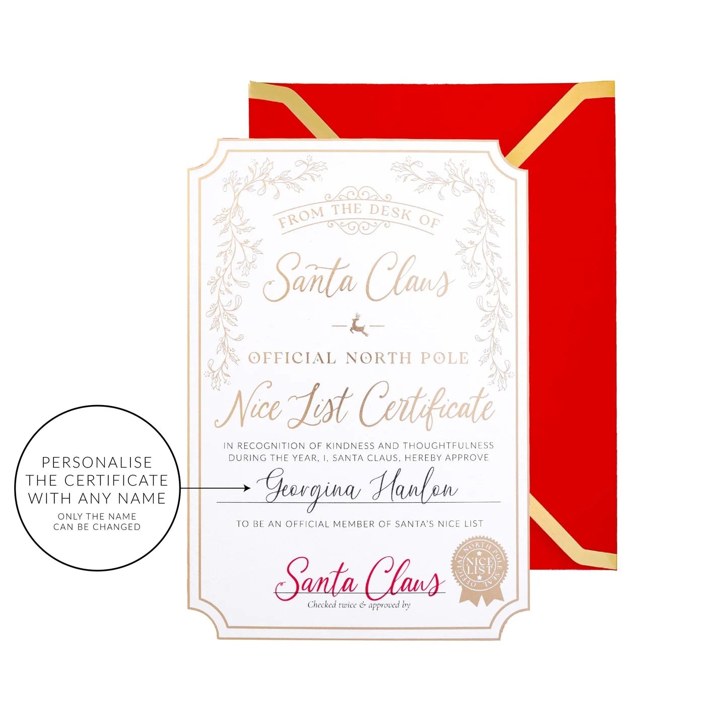 Santa's Nice List Certificate - Gold White - Pure Apotheca