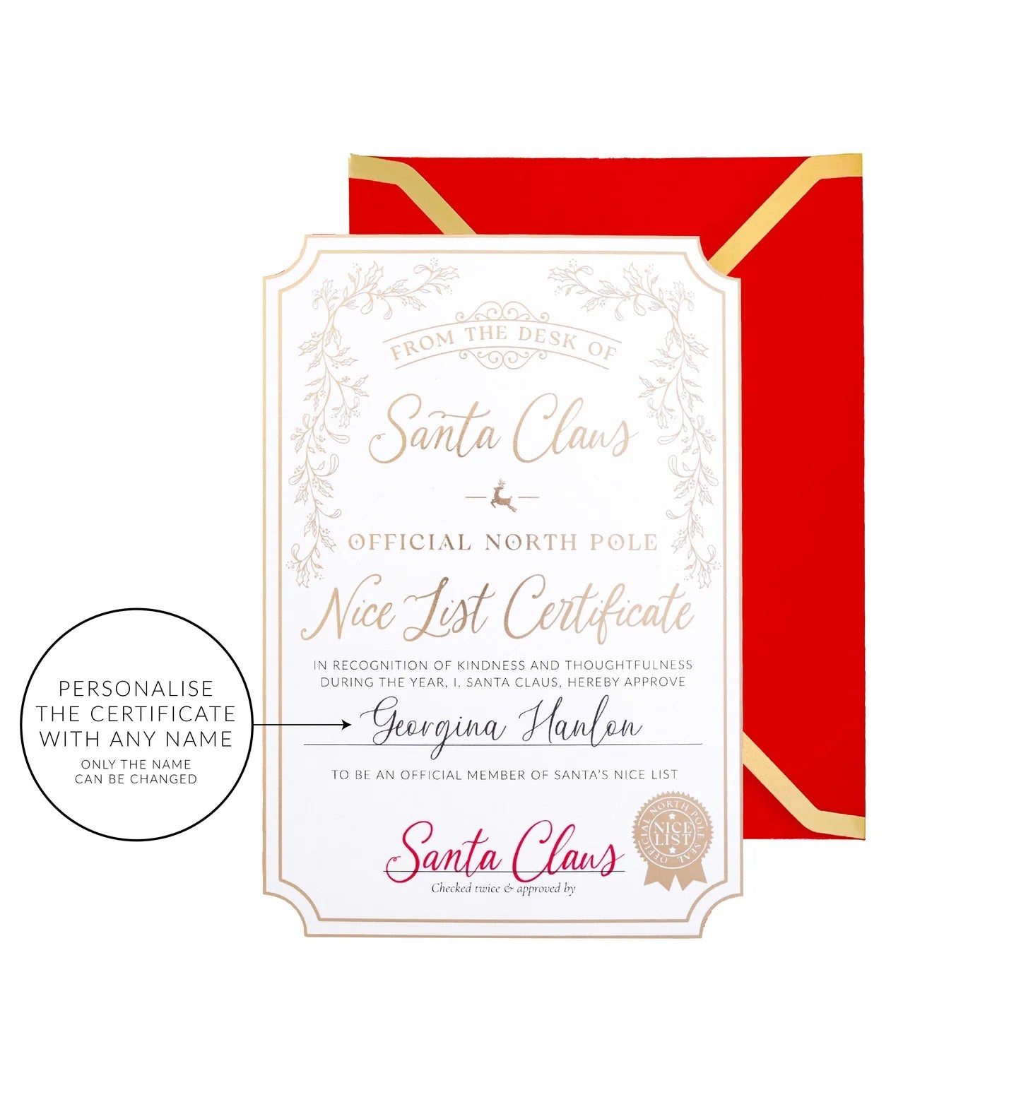 Santa's Nice List Certificate - Gold White - Pure Apotheca