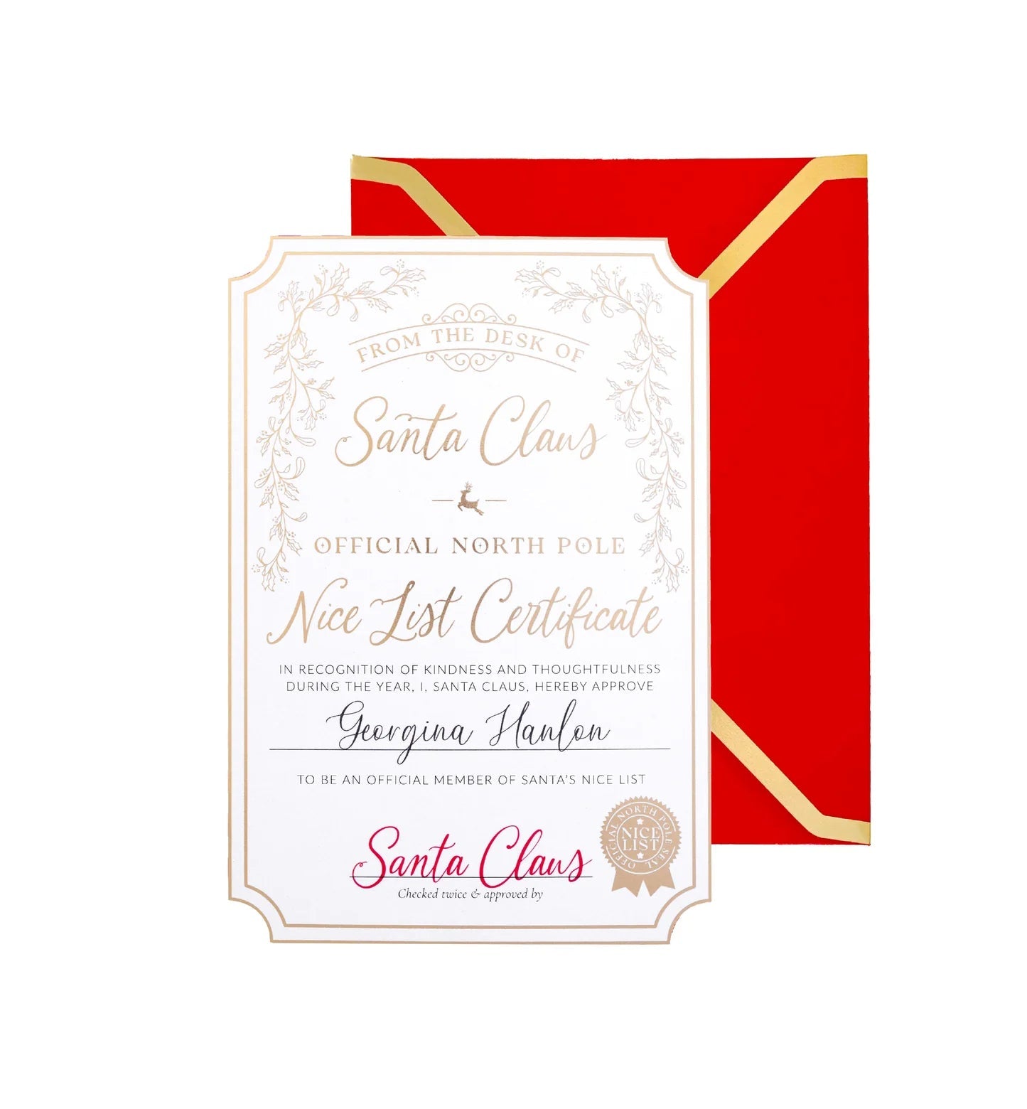 Santa's Nice List Certificate - Gold White - Pure Apotheca