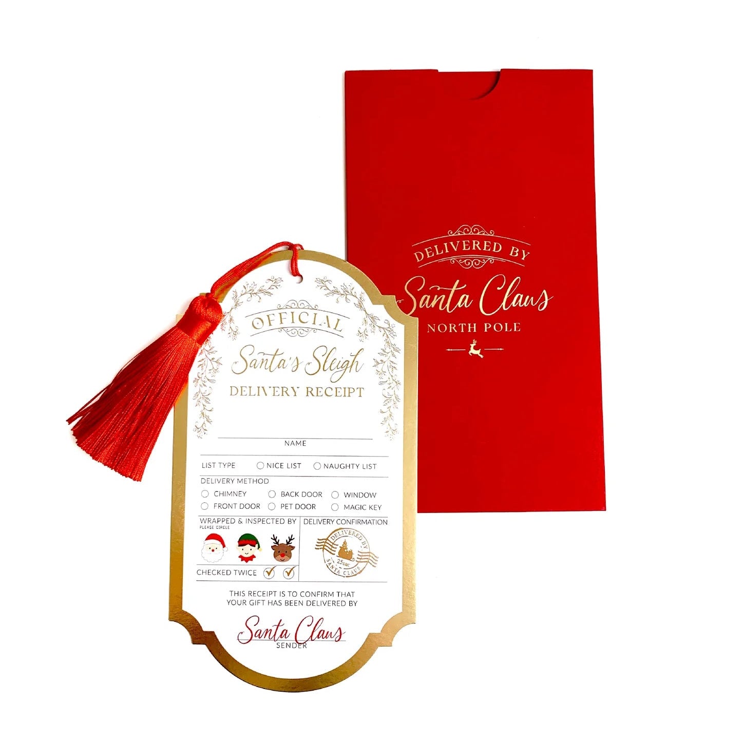 Santa's Sleigh Delivery Receipt Christmas Gift Tag - Pure Apotheca
