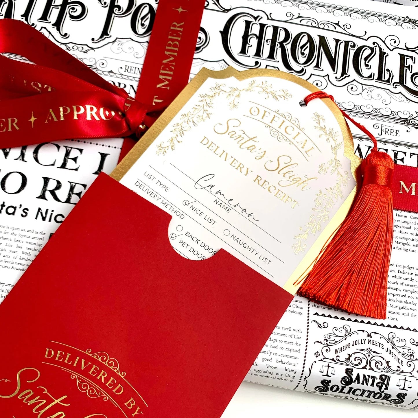 Santa's Sleigh Delivery Receipt Christmas Gift Tag - Pure Apotheca