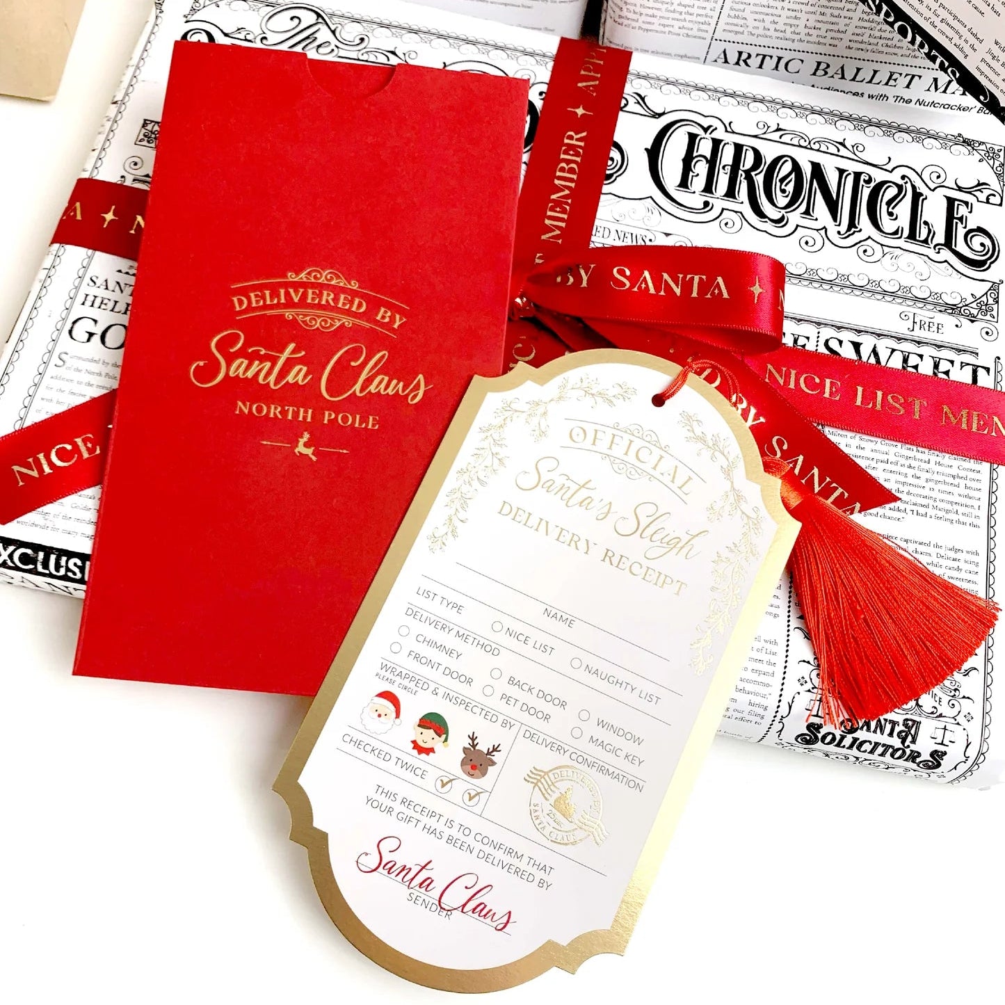 Santa's Sleigh Delivery Receipt Christmas Gift Tag - Pure Apotheca