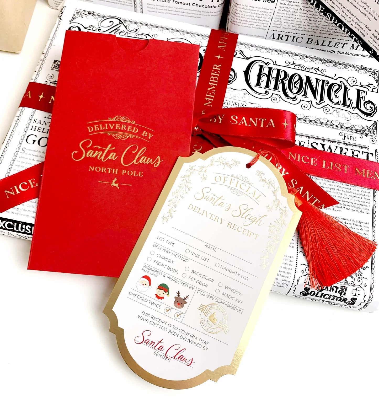 Santa's Sleigh Delivery Receipt Christmas Gift Tag - Pure Apotheca