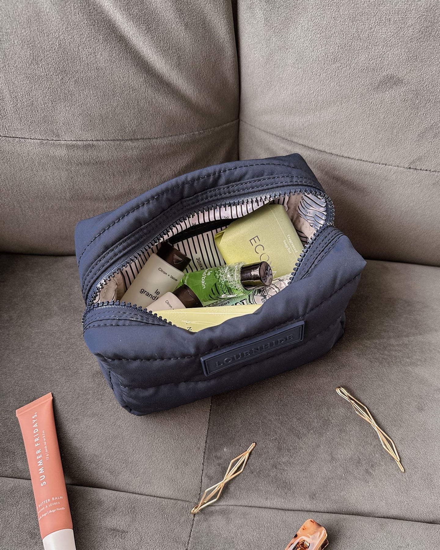 Santi Makeup Bag Navy - Pure Apotheca