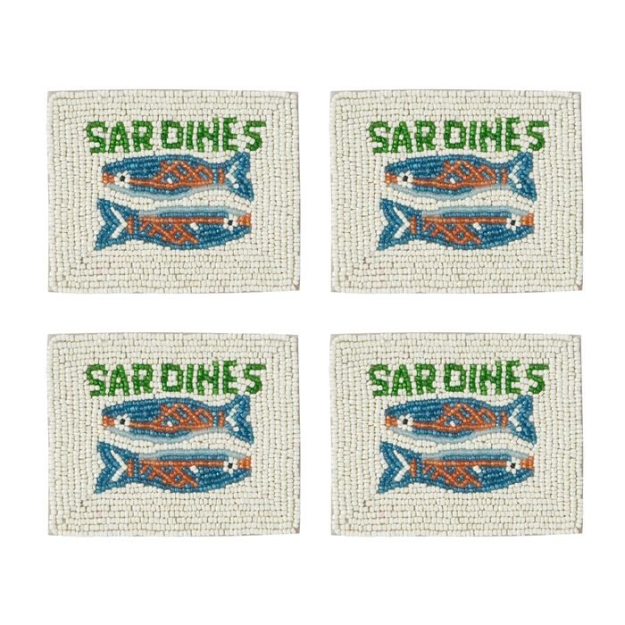 Sardines Beaded Coasters Set/4 - Pure Apotheca