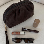 Sarski Makeup Bag Suedette Chocolate - Pure Apotheca