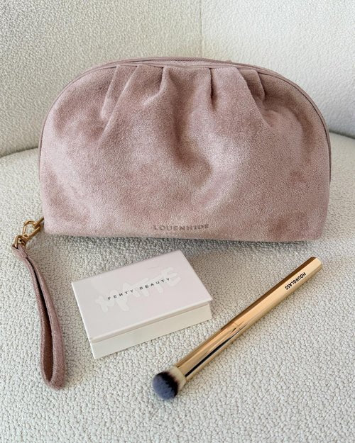 Sarski Makeup Bag Suedette Pale Pink - Pure Apotheca