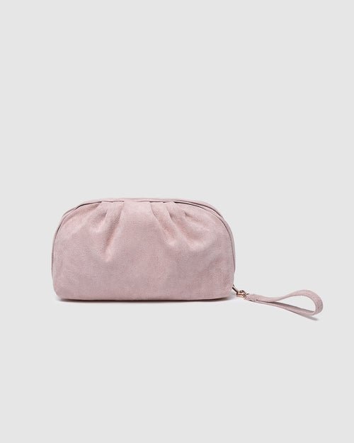 Sarski Makeup Bag Suedette Pale Pink - Pure Apotheca