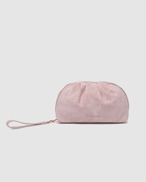 Sarski Makeup Bag Suedette Pale Pink - Pure Apotheca