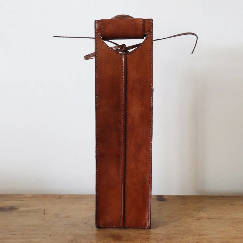 Savoy Leather Wine Bottle Holder - Pure Apotheca