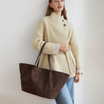 Sawyer Tote Bag Suedette Chocolate - Pure Apotheca