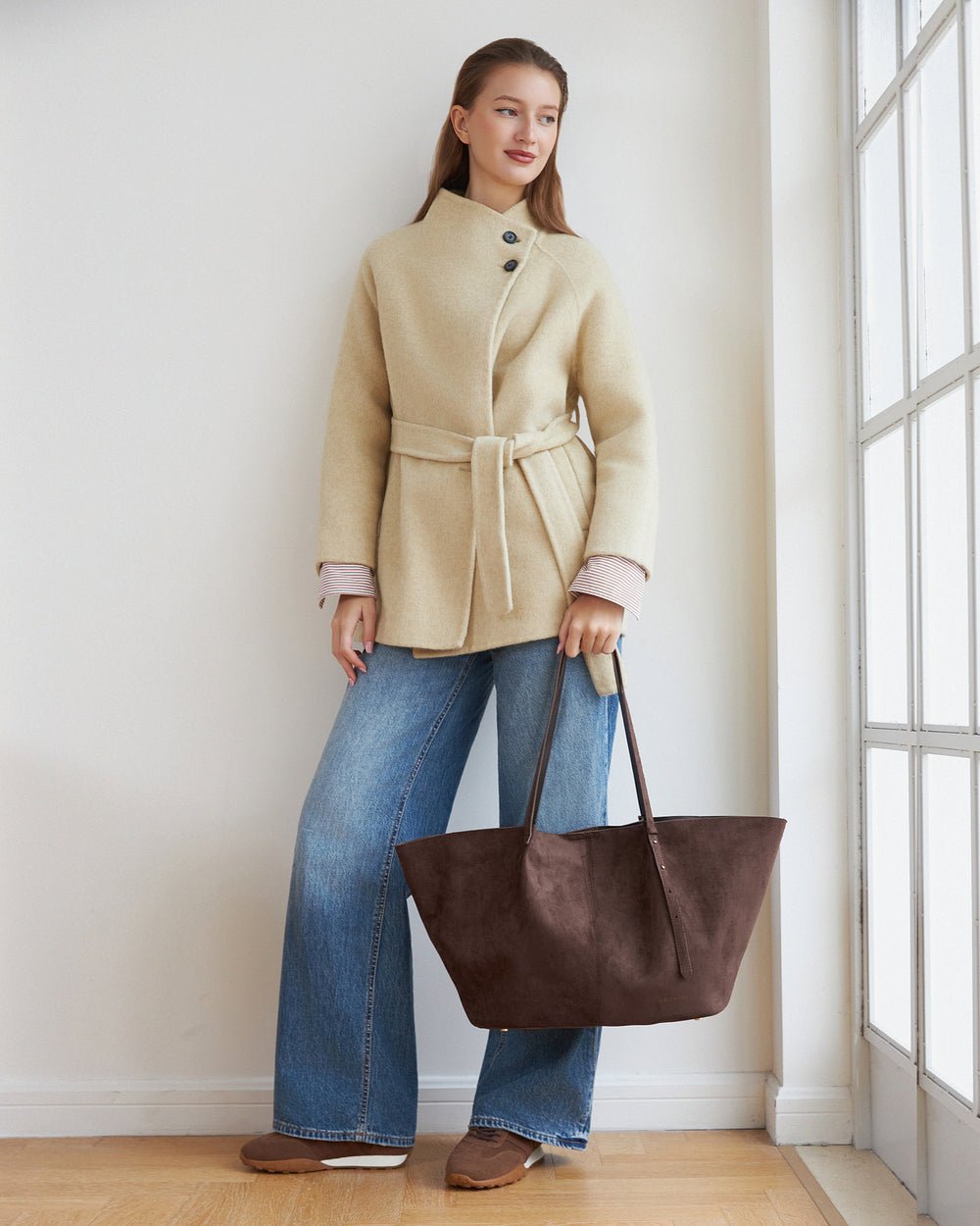 Sawyer Tote Bag Suedette Chocolate - Pure Apotheca