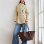 Sawyer Tote Bag Suedette Chocolate - Pure Apotheca