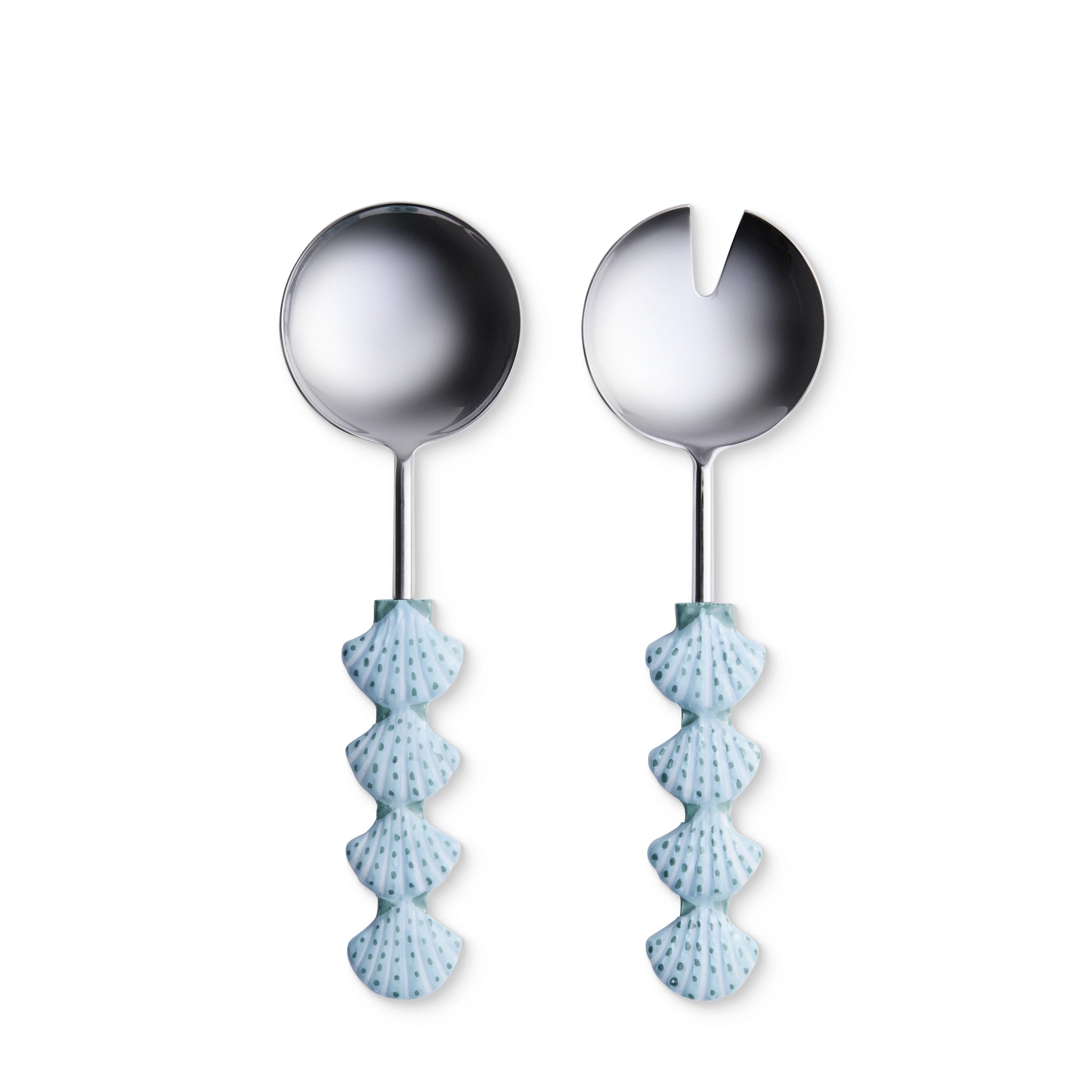 SCALLOP BLUE SALAD SERVER SET/2 - Pure Apotheca