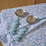 SCALLOP BLUE SALAD SERVER SET/2 - Pure Apotheca