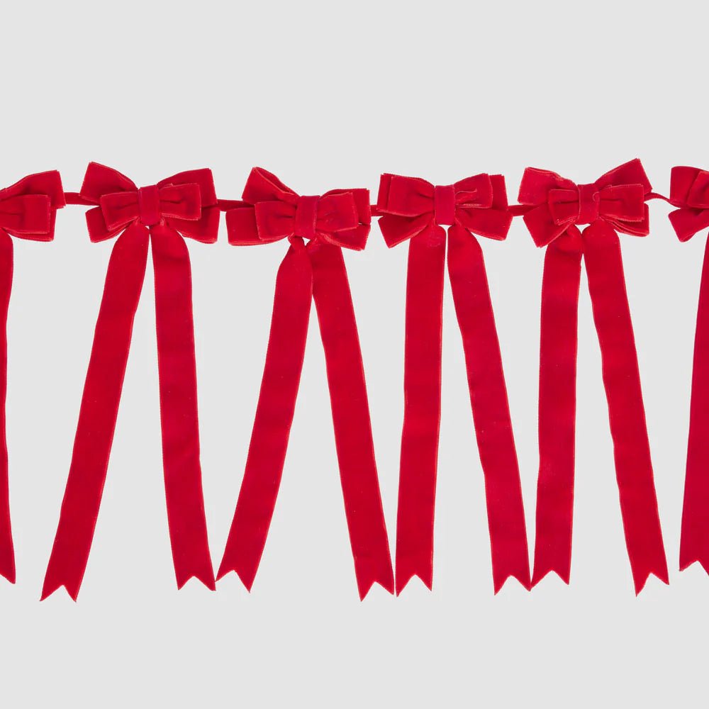 Scarlet Velvet Bow Garland Red - Pure Apotheca