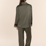 Scarlett Printed Silky Satin PJ Set Olive - Pure Apotheca