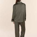 Scarlett Printed Silky Satin PJ Set Olive - Pure Apotheca