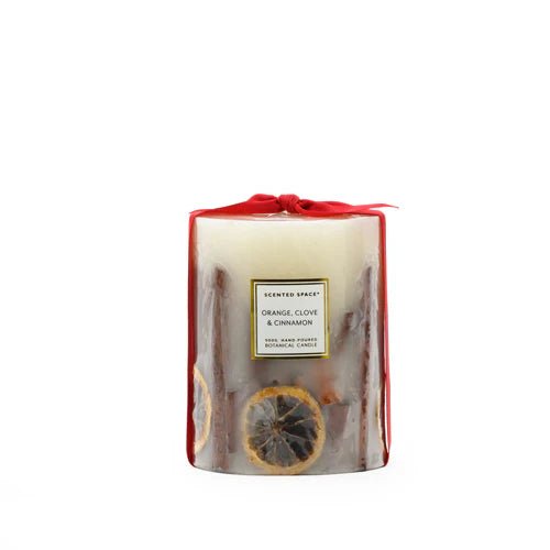 Scented Spiced Orange, Clove Cinnamon Botanical Pillar Candle 900g - Pure Apotheca