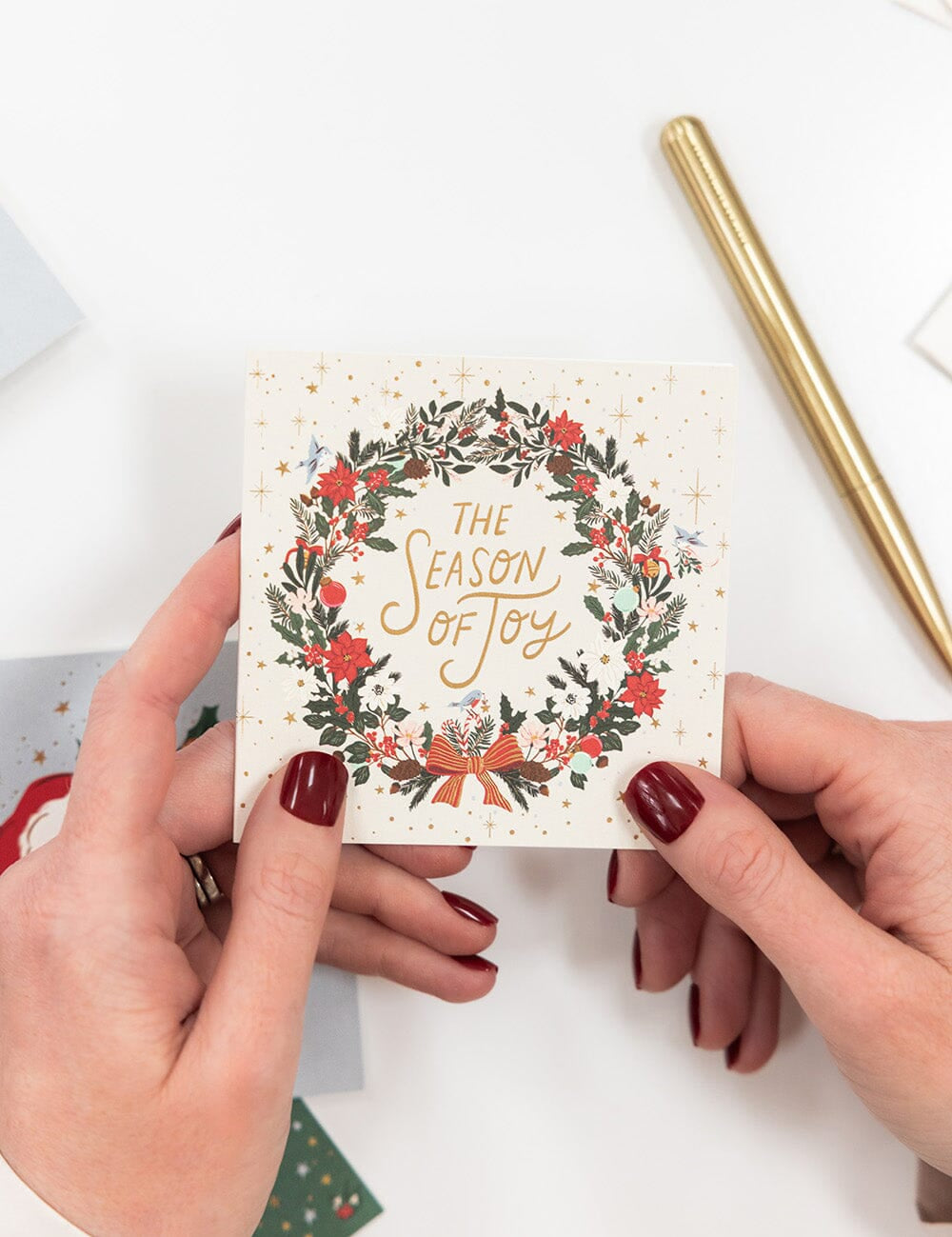 Season of Joy Christmas Card Square Boxset 12pk - Pure Apotheca
