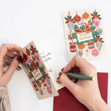 Seasons Greetings Christmas Vintage Baubles Christmas Card - Pure Apotheca