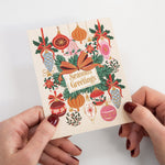 Seasons Greetings Christmas Vintage Baubles Christmas Card - Pure Apotheca