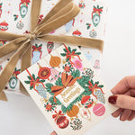 Seasons Greetings Christmas Vintage Baubles Christmas Card - Pure Apotheca
