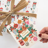 Seasons Greetings Christmas Vintage Baubles Christmas Card - Pure Apotheca
