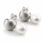 Serenia Teardrop Pearl Silver Stud Earrings - Pure Apotheca