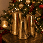 Set Of 3 Large Gold Tapered Bells On Rope - Pure Apotheca
