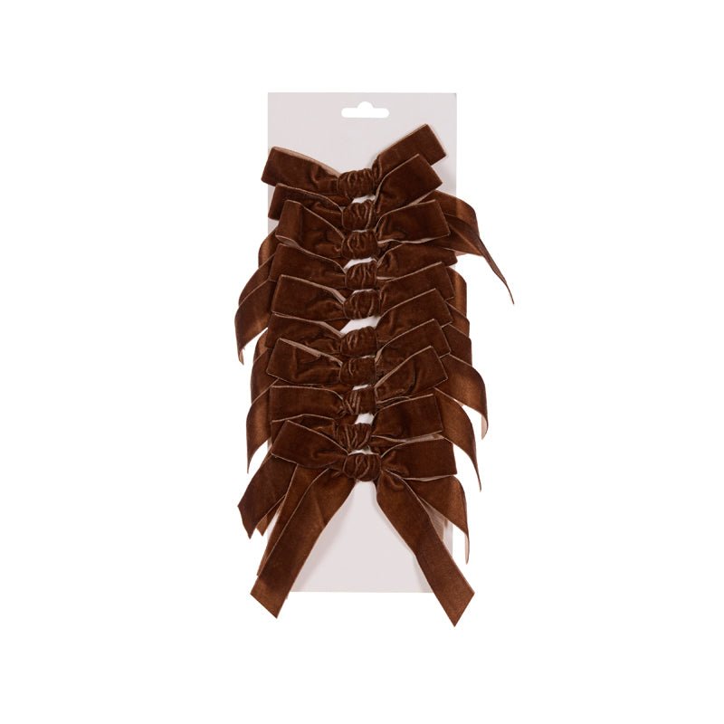 SET/10 5 CM BROWN VELVET BOWS - Pure Apotheca