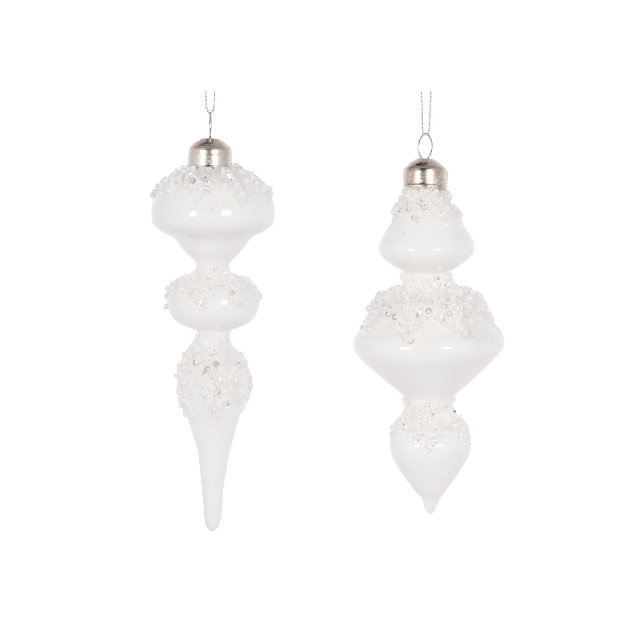 SET/3 WHITE BEADED FINIALS - Pure Apotheca