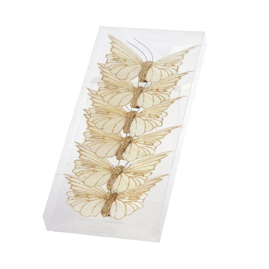 SET/6 MINI IVORY CLIP BUTTERFLIES - Pure Apotheca