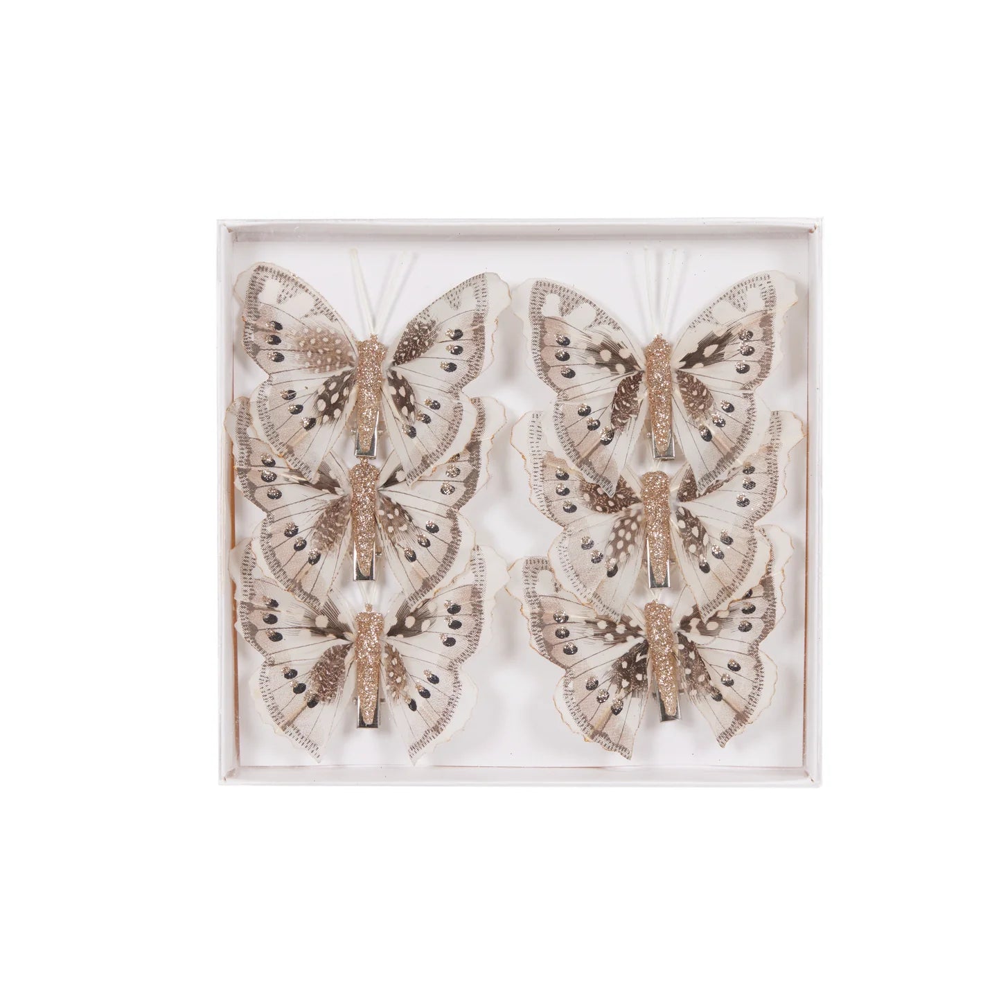 SET/6 MINI NATURAL BUTTERFLY CLIPS - Pure Apotheca