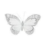 SET/6 SILVER GLITTER CLIP BUTTERFLIES - Pure Apotheca