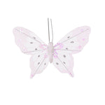 SET/6 WHITE GLITTER CLIP BUTTERFLIES - Pure Apotheca