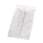 SET/6 WHITE GLITTER CLIP BUTTERFLIES - Pure Apotheca