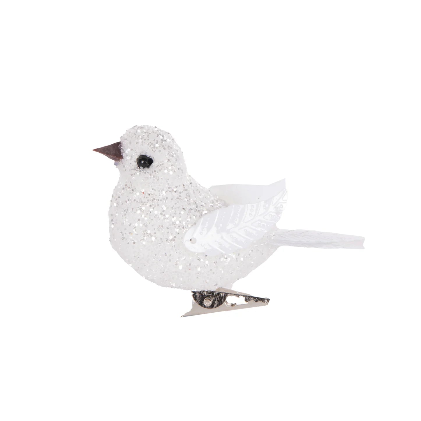 SET/8 MINI WHITE SPARKLE CLIP BIRDS - Pure Apotheca