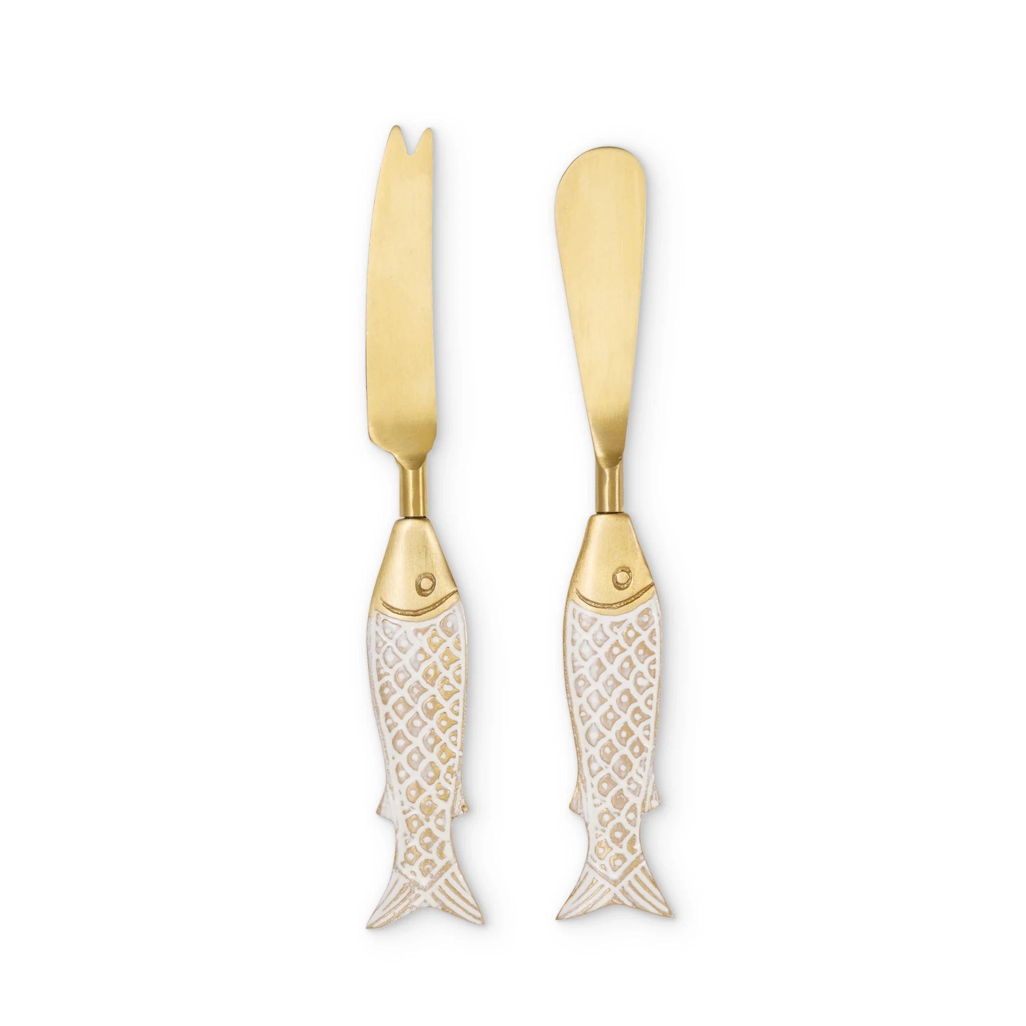 SEYCHELLES BRASS FISH CHEESE KNIFE SET - Pure Apotheca