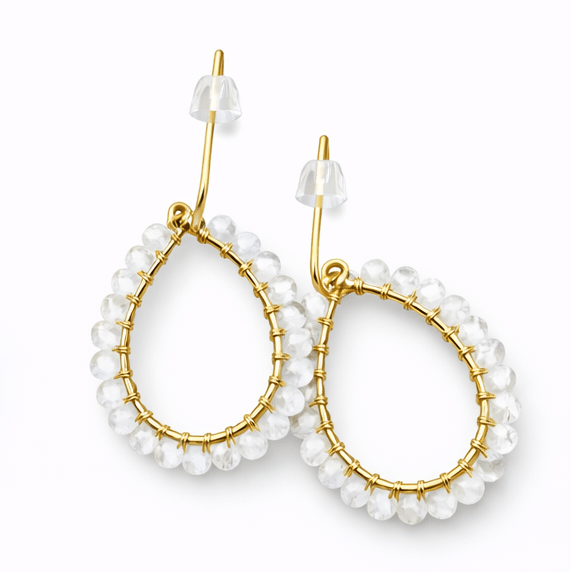 Shelley White Moonstone Teardrop Earring - Pure Apotheca