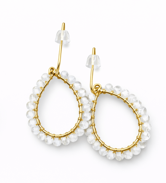 Shelley White Moonstone Teardrop Earring - Pure Apotheca