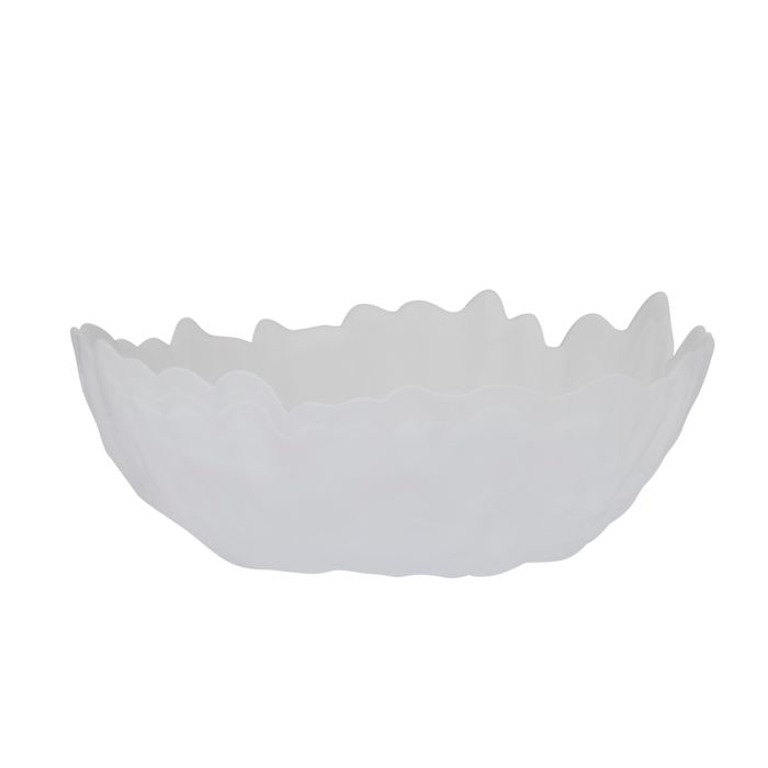 Sienna Glass Salad Bowl White - Pure Apotheca