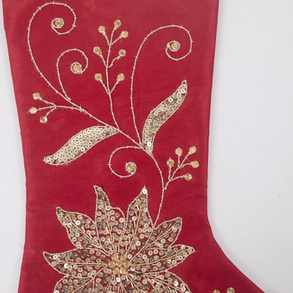 Silk Floral Meander Stocking Red - Pure Apotheca