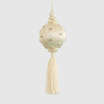 Silk Tassel Sequin Bauble Decoration Ivory - Pure Apotheca