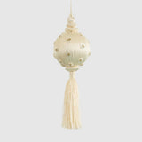 Silk Tassel Sequin Bauble Decoration Ivory - Pure Apotheca