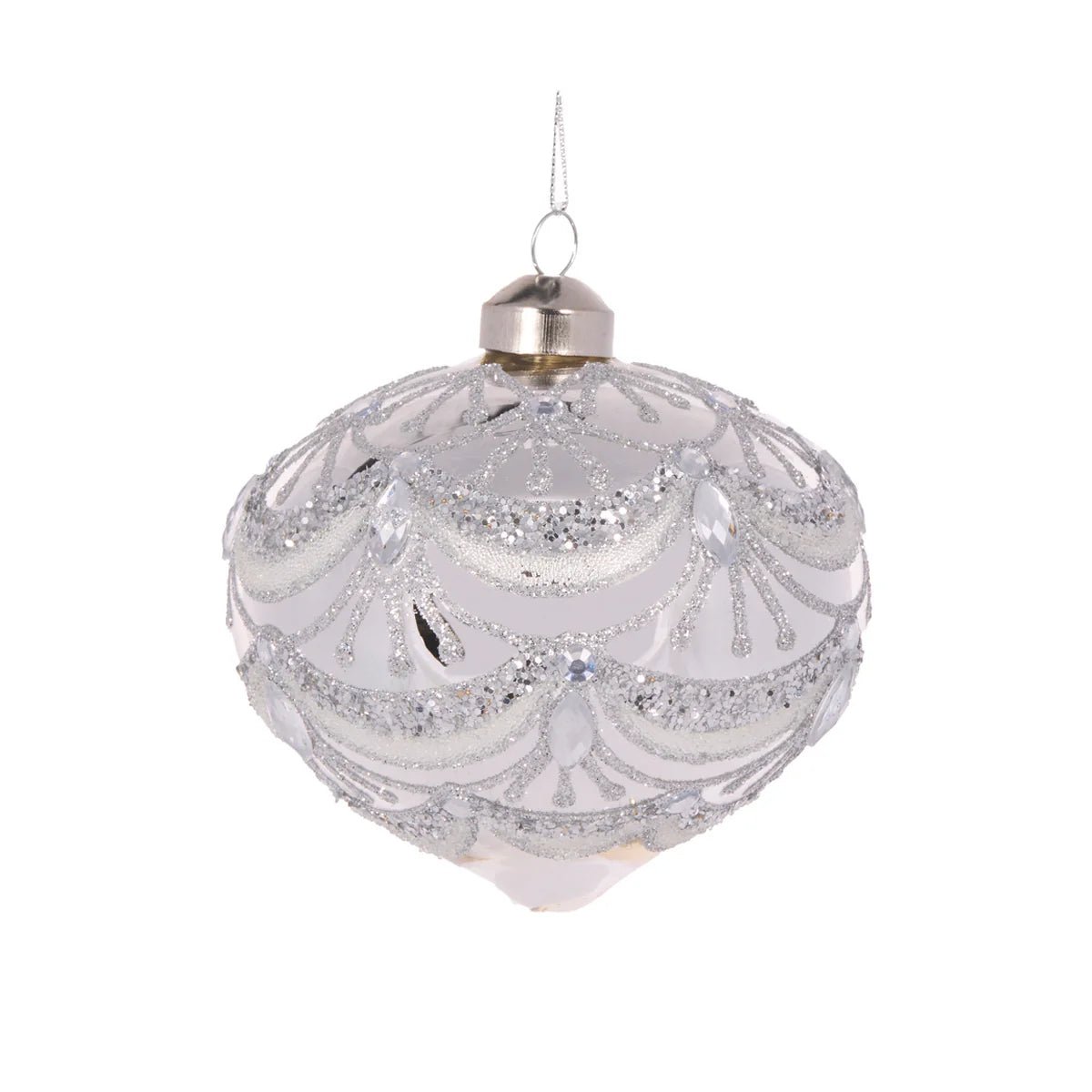 SILVER BEADED VICTORIAN ONION BAUBLE - Pure Apotheca