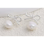 Silver Bow Pearl Studs - Pure Apotheca