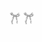 Silver Crinkle Bow Earring - Pure Apotheca