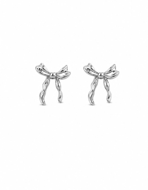 Silver Crinkle Bow Earring - Pure Apotheca