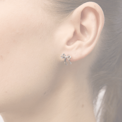 Silver Crinkle Bow Earring - Pure Apotheca